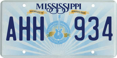 MS license plate AHH934