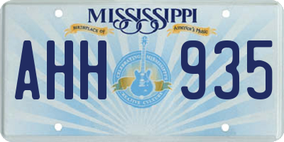 MS license plate AHH935
