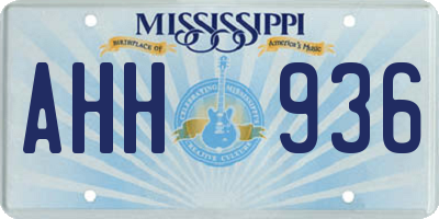 MS license plate AHH936