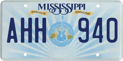MS license plate AHH940