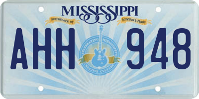 MS license plate AHH948