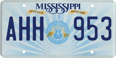MS license plate AHH953