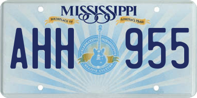 MS license plate AHH955
