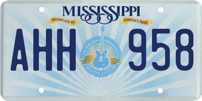 MS license plate AHH958