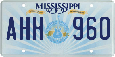 MS license plate AHH960