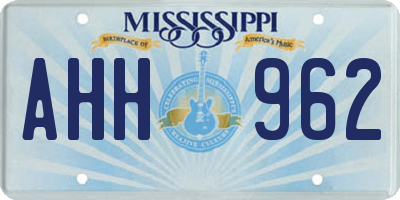 MS license plate AHH962