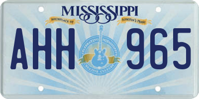 MS license plate AHH965