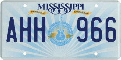 MS license plate AHH966