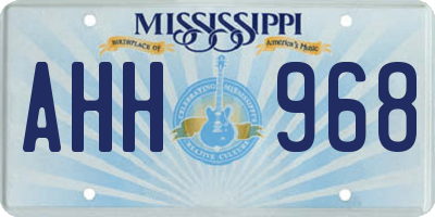 MS license plate AHH968