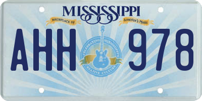 MS license plate AHH978