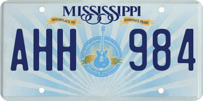 MS license plate AHH984