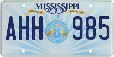 MS license plate AHH985