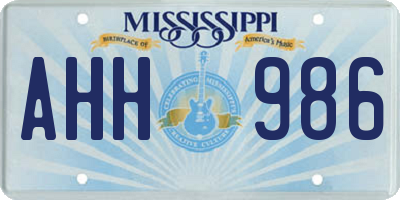 MS license plate AHH986