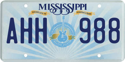 MS license plate AHH988