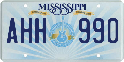 MS license plate AHH990
