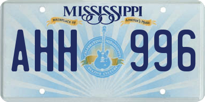 MS license plate AHH996