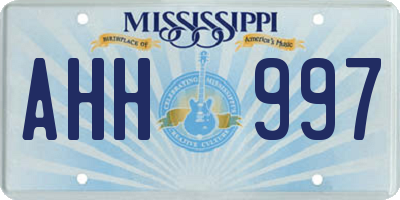 MS license plate AHH997