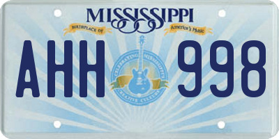 MS license plate AHH998