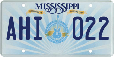 MS license plate AHI022