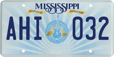 MS license plate AHI032
