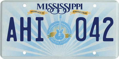 MS license plate AHI042