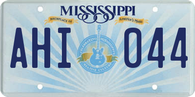 MS license plate AHI044