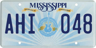 MS license plate AHI048