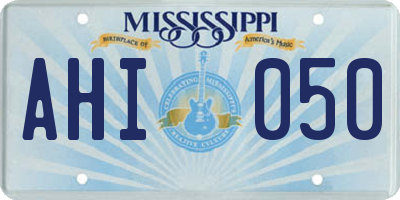 MS license plate AHI050