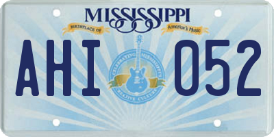 MS license plate AHI052