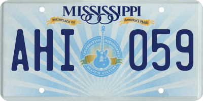 MS license plate AHI059
