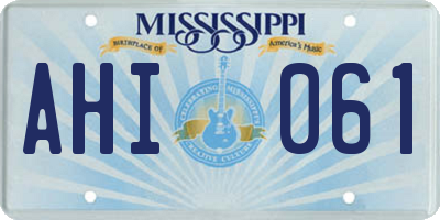 MS license plate AHI061