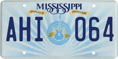 MS license plate AHI064