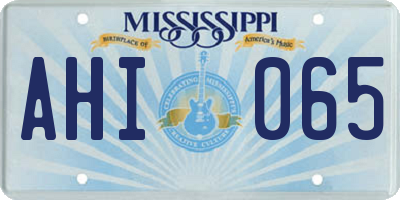 MS license plate AHI065