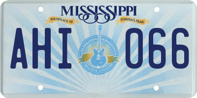 MS license plate AHI066