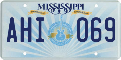 MS license plate AHI069