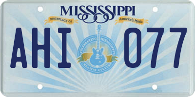 MS license plate AHI077