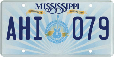 MS license plate AHI079