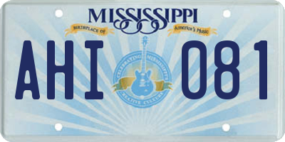 MS license plate AHI081