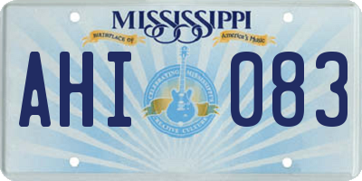 MS license plate AHI083