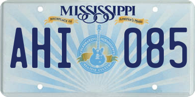 MS license plate AHI085
