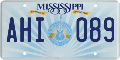 MS license plate AHI089