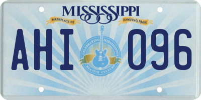 MS license plate AHI096