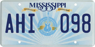 MS license plate AHI098