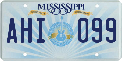 MS license plate AHI099