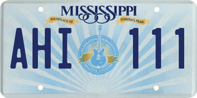 MS license plate AHI111