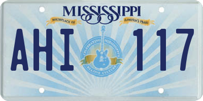 MS license plate AHI117
