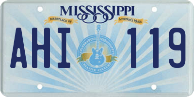 MS license plate AHI119