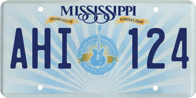 MS license plate AHI124