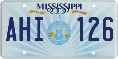 MS license plate AHI126
