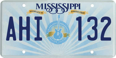 MS license plate AHI132